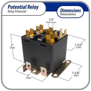 Appli Parts APPR-068 Potential Relay 068, Coil Voltage 502 V, Min Pick up 325 V, Max Pick up 345 V, Max Drop Out 135 V, 50/60 Hz Universal replacement for HVAC and Refrigeration units