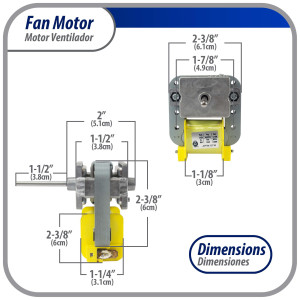 Appli Parts APFM-01W 8 W Fan Motor, 115 V, 50/60 Hz, 0.15 A, 3000 rpm, CCW rotation, for Refrigerator Evaporator replacement for original part numbers NUV-01W, RE-01WQSZE and others