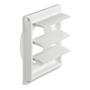 Lambro 1475W White Plastic Louvered Vent 3 Inch