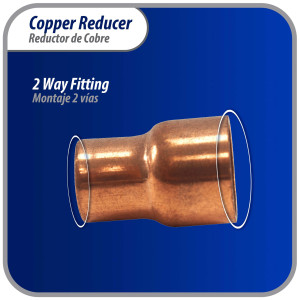 Appli Parts AP-R012038 1/2x3/8 in Reducing Bushing Copper pipe fittings C x C Sweat connections for refrigeration, air conditioning and plumbing applications ACR and Type L copper pipe