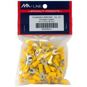 MA-Line MA02982-2 Terminal Acampanado con Aislamiento de Vinilo 12-10, 8 Stud. Bag of 100ea
