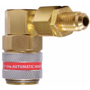 Uniweld 90486 Acople Rapido Automatico Kit Compatible con R134a, con Adaptador 1/4 pulg. Roja Alta, Azul Baja