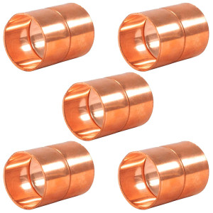 Appli Parts AP-A158B5 1-5/8 in, Anillo de Cobre Accesorios de tuberia de cobre CxC Conexiones soldadas para aplicaciones de refrigeracion, aire acondicionado y plomeria Tuberia ACR y tipo L, 5x Bolsa
