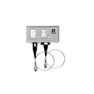 Presostato Dual Ranco O12-4846 Baja 10pulg Hg a 100 PSI (0.3 a 7 bar) Alta 150 a 450 PSI (10 a 31 bar) Reset Automatico Conexion Flare 1/4pulg SAE Macho
