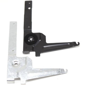 Electrolux Dishwasher Door Hinge Arm Kit. Includes the left and right hinge arms. Connects to the door hinge bracket on the dishwasher frame to allow the dishwasher door to open.