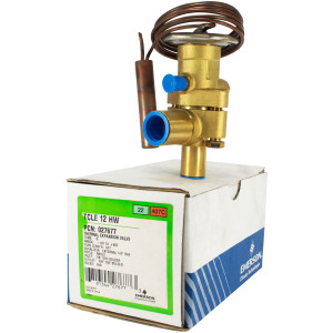 Emerson TCLE 12 HW Alco Thermostatic Expansion Valve Compatible with R22, R407C, 12 tons with external equalization 1/4 in SAE, 1/2 x 5/8 ODF solder connection, operating range -10 F to 50 F