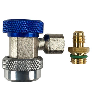 Appli Parts APQC-13LH Quick Coupler Compatible with R134a, Low for Automotive Air Conditioning Charging and Service Blue 1/4 in Bronze Adapter