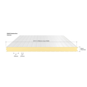 Kingspan Ks45 Shadowline Interior 3", Embossed, Imperial White