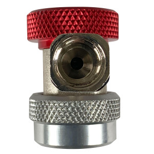 Appli Parts APQC-134H Quick Coupler Compatible with R134a, High for Automotive Air Conditioning Charging and Service Red 1/4 in Bronze Adapter