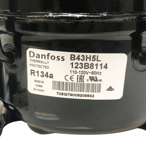 Danfoss B43H5L 1/10HP Compatible con R134a, Compresor Fraccionario de Refrigeracion LBP 115/1/60 (V/Ph/Hz) 123B8114 RSIR
