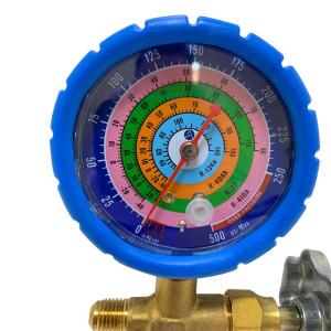 Appli Parts APMG-A3L Low Pressure Compatible with R134a, R22, R404A, R410A, Analog Single Manifold, Pressure psi, Temperature Fahrenheit Scales 