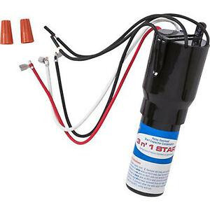 Supco RCO410 1/4 to 1/3 HP, 110 to 125VAC, 3 in 1 Solid-state Hardstart Relay, includes relay, overload, and start capacitor. Used refrigeration systems with or without run capacitors
