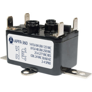 Appli Parts APFR-360 90-360, 24 VAC Coil, Heavy Duty Switching Fan Relay,SPST, Normally Open, AC and heating Furnace blower relay Universal fit multi position bracket