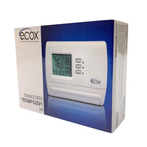 Ecox Single Stage Programable Thermostat Programmable, Cooling and Heating, 24 Volts or Battery Operated