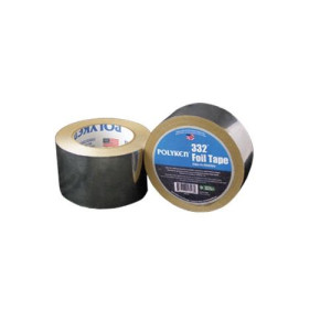 Polyken 332 Cinta de papel de Aluminio, grado utilitario para Aire Acondicionado, Calefaccion y Ventilacion de 3 pulgadas x 50 yardas