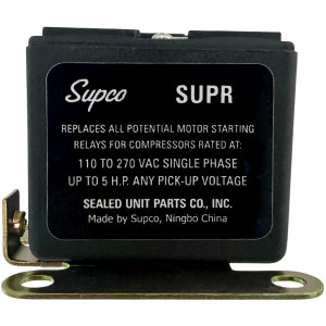 Supco SUPR Universal Electronic Potential Relay Up to 5 Hp, 30 amp, 110-270 VAC