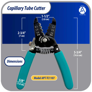 Appli Parts APT-TC1107 Capillary Tube Cutter for Copper up to 1/8 in 3 mm, Professional HVAC and DIY Tool, compatible with soft metals