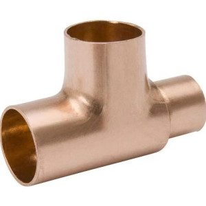 NDL W4047 Te Reductora de Cobre 5/8 x 5/8 x 7/8 pulg Accesorios de tuberia de cobre CxC Conexiones soldadas para aplicaciones de refrigeracion, aire acondicionado y plomeria Tuberia de cobre ACR