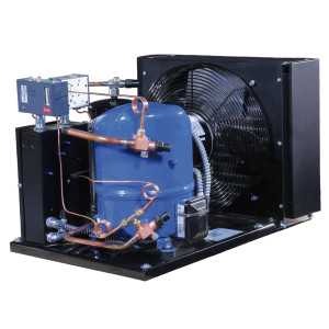 Danfoss LCZC0201UWF300Q Condensing Unit Copper Coil Aluminum Fins 2HP LBP 230V/3Ph/60Hz Compatible with R404A, 1 Fan with Reciprocating Compressor NTZ68-3 114N6730