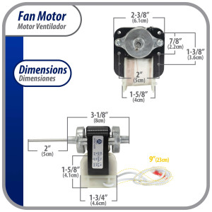 Appli Parts APFM-4680 13 W Motor Ventilador, 110 V, 50/60 Hz, 0.25 A, 3000 rpm, Rotacion CCWSE remplazo Universal para Condensadores NUV-4680, 4680JB1026C y otros numeros originales