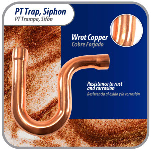 Appli Parts AP-PT078 Sifon de Cobre de 7/8 pulg Trampa de Aceite CxC Conexiones soldadas para aplicaciones de refrigeracion, aire acondicionado y plomeria Tuberia de Cobre ACR y tipo L