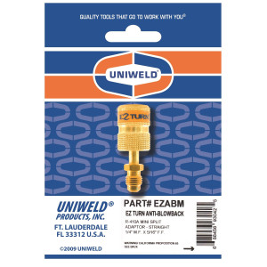 Uniweld EZABM Ez-Turn Anti-Blowback 1/4 in MF X 5/16 in FF Mini Split Ductless Adaptador Compatible with R410A, CFC, HCFC and HFC rated
