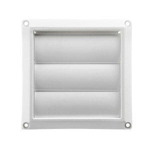 Lambro 1423W Plastic Louvered Vent, 4 inch, White 
