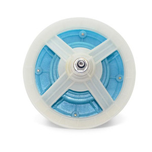 Appli Parts APTW-81026 Mabe Washing Machine Transmission replacement, Splined Shaft, 10 Splines, 4 Hole Base, Pulley 6-3/16 in 157 mm