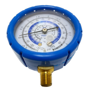 Appli Parts APMG-GA4L Low Side Compatible with R600, Replacement Analog Manifold Gauge, Dual Pressure psi/Bar Scale, Dual Temperature Fahrenheit/Celsius Scales 