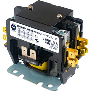 Appli Parts APAC-220120 Contactor 2 Polos 20A 120V Bobina Repuesto para Compresores de CA y Aplicaciones Electricas Certificacion UL E476929 de Trabajo Pesado