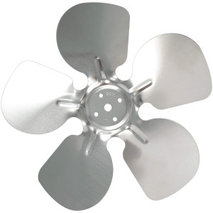 Appli Parts APFB-A08CCW Aspa de Aluminio 8 in, 200 mm, CCW, 28 grados, sin buje, 5 huecos, 5 aletas