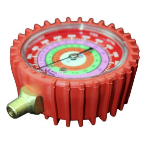 Uniweld G529LD Esfera de Manometro Alta Roja Compatible con R410A, R22, R404A, psi/Fahrenheit