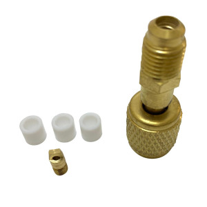 Appli Parts APMG-A3B36 R134,R22,R404,R410a Manifold Gauge Set, Brass Body, Includes 36 in long 1/4in SAE Hose Set and 5/16 in to 1/4 in SAE Adapter, Pressure psi, Temperature Fahrenheit Scales
