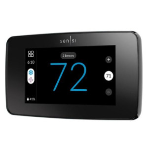 Sensi 1F96U-42WFB Air Conditioning Thermostat Digital Senitouch 2 Multi-Stage TouchScreen Programmable, WiFi, Horizontal 24V Black