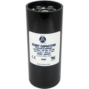 Appli Parts CON-590-250 Capacitor de Arranque 590-708 MFD (microfaradios) uF, 250 VAC. Universal para Motores Electricos, condensador de arranque de 4.6 cm de Diametro, 11 cm de Alto