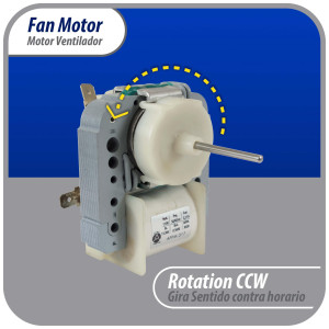 Appli Parts APFM-317 11.5 W Fan Motor, 110 V, 50/60 Hz, 0.21 A, 3000 rpm, CCW rotation for Refrigerator Evaporator replacement for original part numbers WR60X30349, WR60X190, WR60X182 and others Appli Parts APFM-317 11.5 W Fan Motor, 110 V, 50/60 Hz, 0.21 A, 3000 rpm, CCW rotation for Refrigerator Evaporator replacement for original part numbers WR60X30349, WR60X190, WR60X182 and others