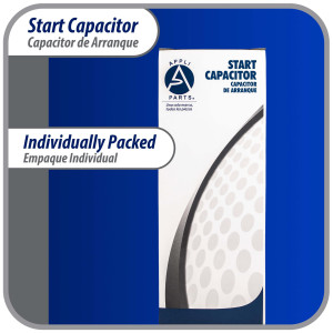 Appli Parts motor start capacitor 145-175 Mfd (microfarads) uF 250 VAC universal fit for electric motor applications 1-7/16 in Wide 3-3/8 in Height CON-145-250
