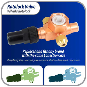 Appli Parts APRV-VA06 Rotolock Valve V06 1 in x 1/2 in ODF solder connection Universal replacement valve will work for refrigeration and air conditioning systems Appli Parts APRV-VA06 Rotolock Valve V06 1 in x 1/2 in ODF solder connection Universal replacement valve will work for refrigeration and air conditioning systems