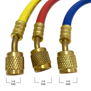 Appli Parts APMG-H72630 72 in Long 1/4 in SAE, 3pcs Refrigerant Hoses for use with HVAC Manifold gauges, Multiple Refrigerant, rated 600-3000psi for Charging and Servicing Refrigeration systems Appli Parts APMG-H72630 72 in Long 1/4 in SAE, 3pcs Refrigerant Hoses for use with HVAC Manifold gauges, Multiple Refrigerant, rated 600-3000psi for Charging and Servicing Refrigeration systems
