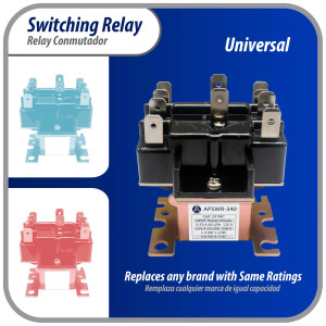 Appli Parts APSWR-340 90-340,24 VAC Coil, General Purpose Switching Relay,DPDT, for HVAC applications and other general electrical installations replaces APSR-340 Appli Parts APSWR-340 90-340,24 VAC Coil, General Purpose Switching Relay,DPDT, for HVAC applications and other general electrical installations replaces APSR-340
