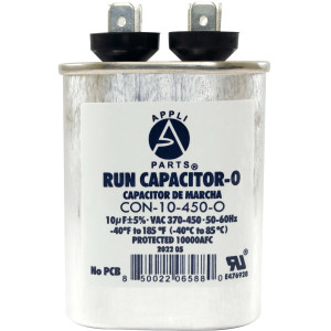 Appli Parts Condensador Capacitor de Marcha 10 Mfd uF (microfaradios) 370/450VAC CBB65 Universal Aire acondicionado y otras aplicaciones Ovalado UL 8cm Alto 3.4cm Ancho 5.4cm Largo CON-10-450-O
 Appli Parts Condensador Capacitor de Marcha 10 Mfd uF (microfaradios) 370/450VAC CBB65 Universal Aire acondicionado y otras aplicaciones Ovalado UL 8cm Alto 3.4cm Ancho 5.4cm Largo CON-10-450-O