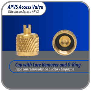 Appli Parts APVS-14142K10 10 Pack 1/4 in SAE Access Schrader Valve x 1/4 ODF x 2 in Copper Stem with Valve Core and Cap with gasket and core remover for AC and refrigeration systems