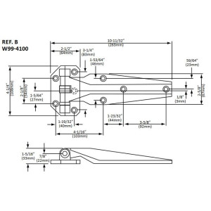 Keil W99-4100-SSRH Bisagra Derecha de Acero Inoxidable de Montaje Empotrado Keil W99-4100-SSRH Bisagra Derecha de Acero Inoxidable de Montaje Empotrado