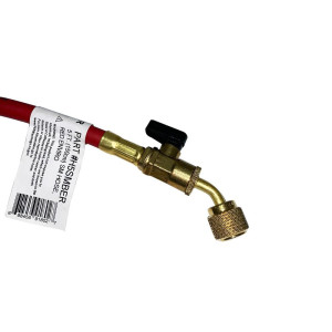 Uniweld H5BVR Manguera Manometro (Rojo) 60 H5BVR con Conector Curvo 45 con Llave de Paso CFC/HCFC/HFC/R410