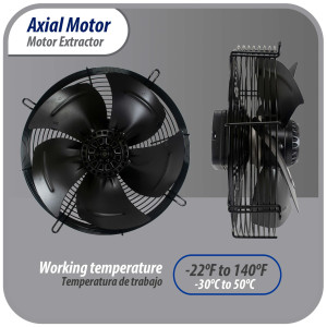 Appli Parts AXF-300 11-3/4 in Axial Fan Motor Guard Mounted Fan Blade 220 V, 1 Ph, 50-60 Hz, 115 W, 1590 rpm, Universal replacement for Cold Room Evaporators and Condensing Units, Work Temp -22 F to 140 F 