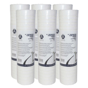 Appli Parts APFC-105P 6 Pack 10 in Sediment Water Filter Replacement Cartridge Compatible with RO Units and Sediment Filtration Systems 5 Micron Appli Parts APFC-105P 6 Pack 10 in Sediment Water Filter Replacement Cartridge Compatible with RO Units and Sediment Filtration Systems 5 Micron