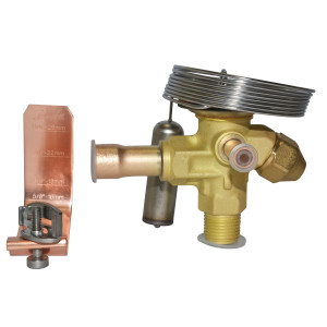 Danfoss 068Z3284 1/4 - 5.5TR Expansion Valve Body, TE 2, R22, R407C, 3/8x1/2 in, Flare x ODF, External Equalized, Bi-Flow, -40 to 50 F, Capacity determined by Orifice size Sold Separately