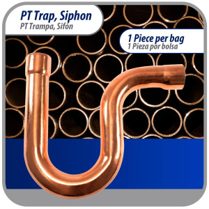 Appli Parts AP-PT078 7/8 in Wrot Copper Suction P-Trap ODF CxC connections for refrigeration, air conditioning and plumbing applications ACR and Type L copper pipe