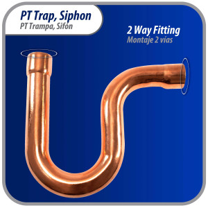 Appli Parts AP-PT078 7/8 in Wrot Copper Suction P-Trap ODF CxC connections for refrigeration, air conditioning and plumbing applications ACR and Type L copper pipe
