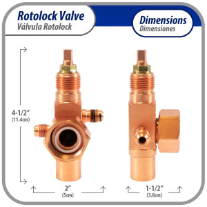 Appli Parts APRV-VA10 Rotolock Valve V10 1 in x 5/8 in ODF solder connection Universal replacement valve will work for refrigeration and air conditioning systems Appli Parts APRV-VA10 Rotolock Valve V10 1 in x 5/8 in ODF solder connection Universal replacement valve will work for refrigeration and air conditioning systems